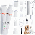 4-in-1 Dog Grooming Clippers Kit-Quiet Dog Nail Grinder & Paw Trimmer,USB-C Rechargeable Cordless Low Noise IPX4 Waterproof Pet Clippers for Small Dogs & Cats,6 Guide Combs