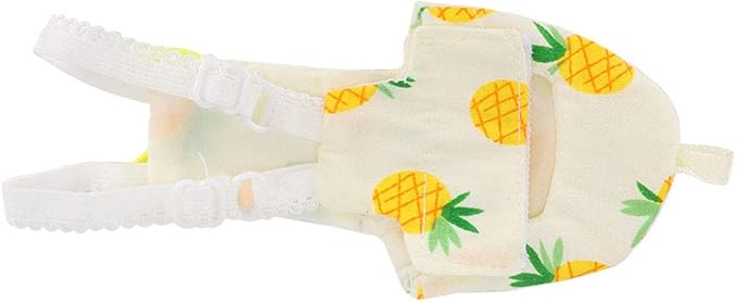 HEEPDD Pet Bird Cute Diaper, Bird Diaper for Parrots, Pigeons, and Other Birds - Convenient for Indoor and Outdoor Use Pet Cute, Soft Cotton Reusable Nan Supplies (M Fruit)