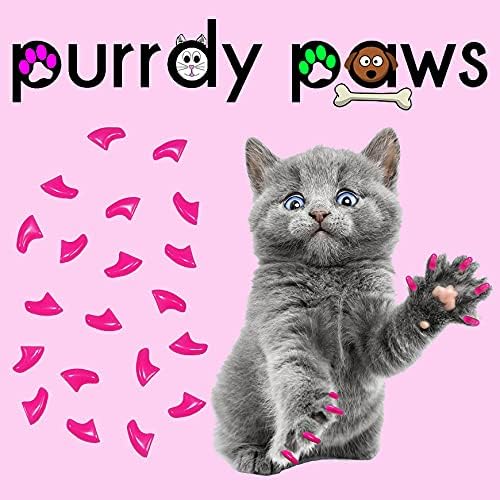 40 Pack Soft Nail Caps for Cat Claws Lipstick Pink Medium