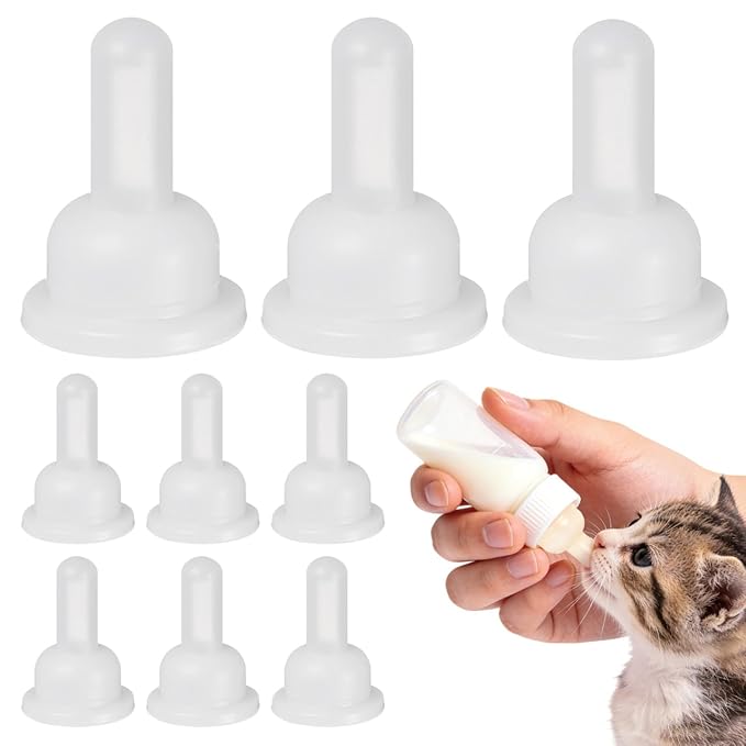 GALPADA 40pcs Silicone Pet Nurser Nipples Replacement Pacifiers for Kitten Puppy Nursing Bottles Soft Teat for Small Pets Like Rabbits Chinchillas 0.98 Inch