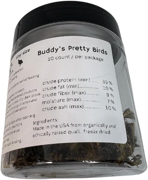 Undique Whole Quail for Carnivore Pets - Premium Quality Natural Pet Treats - Natural Prey Feeding - Freeze-Dried for Essential Nutrients and Enzymes - Quality Protein Source Tiny Size 10 Count