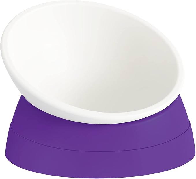 Ravitat Elevated Cat Food Bowl - Adjustable, Anti-Slip & Anti-Noise, Protects Pet's Spine, 17 Oz