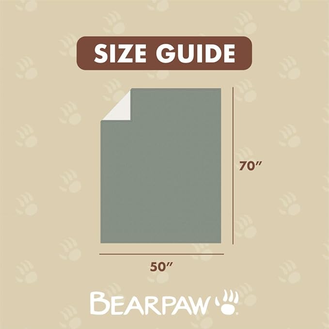 BEARPAW Sherpa Throw Blanket - Ultra Soft Plush Warm Reversible Fluffy Blanket for Bed Couch Sofa & Living Room Decor, House Decor, Room Decor Gifts for Women - 50"x70", Gray (Valley) (Green)