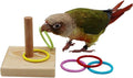 Parrot Intelligence Training Toy, Colorful Stackable Rings Interactive Bird Toy for Most Pet Birds