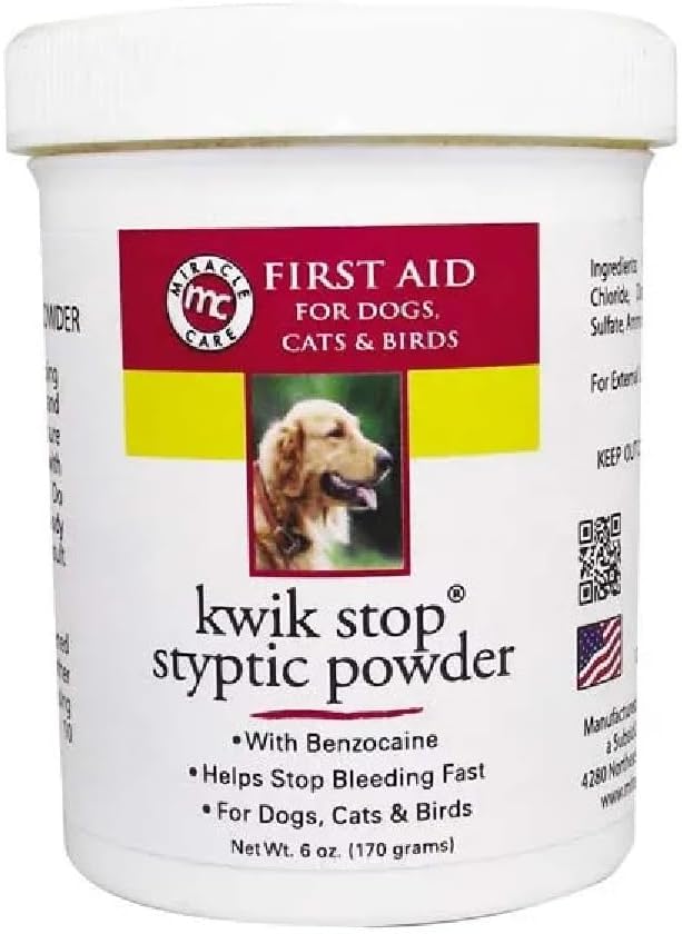 Styptic Kwik Stop Dog Cat Bird Ferret Helps Stop Bleeding Fast Powder Gel Pads or Swabs (Groomer's Kit)