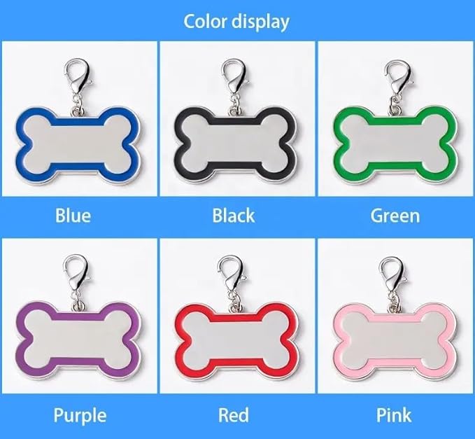 Personalized Dog ID Tags - tag for Dog Collar, pet ID tag, Dogs Tags for Pets, Laser Engraved Dog tag, Name Tags for Dogs, Dog Tags for Large Dogs (Bone-Shaped-Large: Blue)