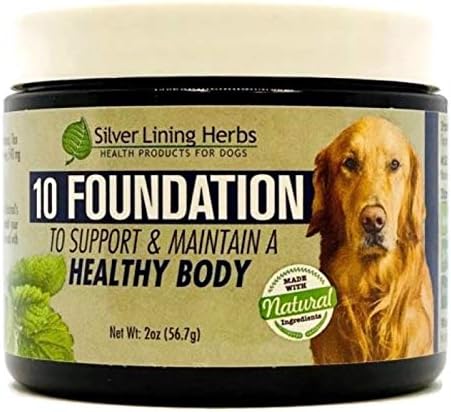 Silver Lining Herbs 10 Canine Foundation - Herbal Blend Supporting Normal Health & Vitality - Natural Canine Supplement for Long-Term Wellness - Supports Liver, Kidneys, Digestive Tract - 2 Ounce Jar
