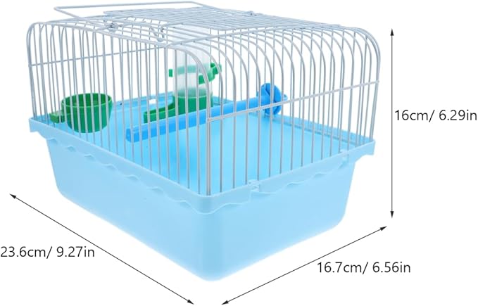 Toddmomy Portable Bird Cage for Travel with Perch Food Box and Water Dispenser Small Bird Carrier for Parrots Lovebirds 9.3X6.6X9.3 Inches