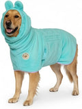 DERPYCHAPPY Premium Dog Towel Robe & Dog Bathrobe for Drying Dogs Made in Korea | Super Absorbent Quick & Adjustable Microfiber Bath Towel for Cats & Puppy Robes After Bath | Soft Warm Coat (Mint,M)