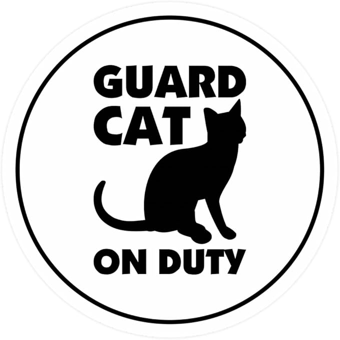 Circle Guard Cat on Duty (White) - Medium