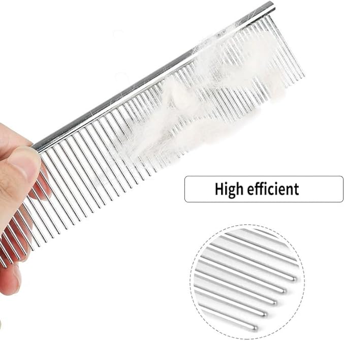 3-in-1 Pets Dog Deshedding Brush & Cat Grooming Tool with Comb, Rake for Shedding Control, Removes Loose Remover Hair & Mats, Pets Hair Removal Tool