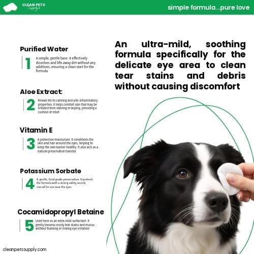 Eye Wipes for Pets Unscented, Gentle Eye Cleaning Wipes for Dogs and Cats