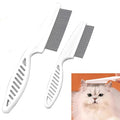Multifunctional Pet Grooming Comb - 2023 New Magic Fine-Tooth Stainless Steel Massage Comb for Dog and Cat (1 Pair, White), Tear and Stain Removal