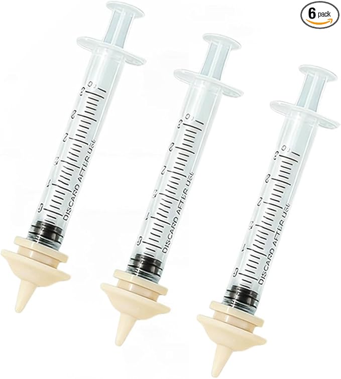 Professional Pet Nursing Kit - 3 Pack 3ml Feeding Syringes with 3 Pack Silicone Nipples | Reusable, Indelible Markings. Hand Feeding Supplies for Newborn Kittens, Puppies, Squirrels, Rabbits & Small Animals | Anti-Choke Safety Design