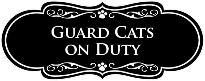 Designer Paws, Guard Cats on Duty (Black) - Medium