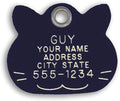 LuckyPet Plastic Pet ID Tags - Dog Personalized IDs - Durable Engraved Name Noiseless Tag - Suitable for Dogs and Cats - Outlasts Most Aluminum Tags - Medium, Black Cat