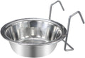Wontee Pet Bowl Stainless Steel Hanging Food Water Bowls Bird Cage Feeder for Birds, Parrots, Small Sized Dogs and Cats (S)