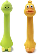 SCHITEC Squeaky Dog Toys, [2 Pack] Squawking Latex Toy with Interactive Squeaker, Squeak Rubber Duck Chicken for Medium Small Dogs