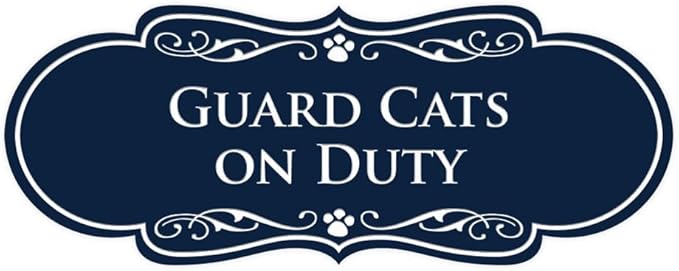 Designer Paws, Guard Cats on Duty (Navy Blue/White) - Large