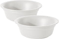 Ceramic 5.5inch Set of 2 Dog and Cat Bowls, 2pcs Basic 1 Cup Food or 9.5 oz Water Dishes for Puppy, Kitty, Wide Opening Rounded Edge (2 Bowls, Matt White)