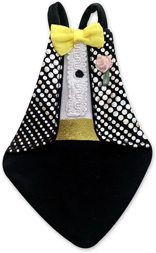 Bev's Bird Boutique Regular Flyper Adjustable Bird Diaper | Reusable, Washable Cloth | Comfort Fit for Parrot, Cockatiels, & Other Small Birds | Fashionable Avian Accessories, Retro Tux, Size 3