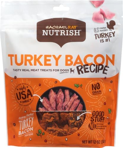 Nutrish Rachael Ray Turkey Bites Turkey Recipe with Hickory Smoke Bacon Flavor Dog Treats, 12 oz. Pouch (Pack of 2)