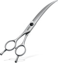 Professional Left Handed Curved Dog Grooming Scissors for Lefty Groomers 35° Arc Grooming Shears for Dogs Pet Cat Japanese 440C Sharp and Durable(7.0 in,Lefty)