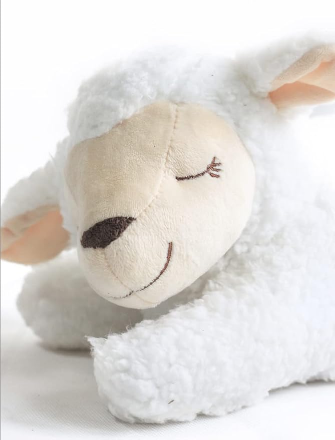 HonourHope Dog Heartbeat Toy for Anxiety Relief, Dog Soft Plush Toy Pet Calming Puppy Behavioral Training Aid Toy Pet Companion Pillow for Puppy Dog Cat Kitty Pets - Sheep