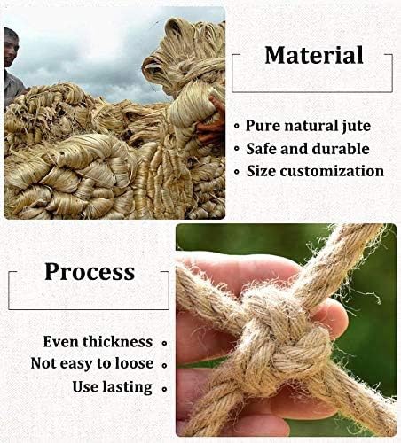 Safety Anti-Fall Fence Net for Children Pet Cat, Jute Twine Netting Balcony Net - Child Protection Rope Netting for Staircase Restaurant Cafe Ceiling Vintage Decorative Hemp Rope Net