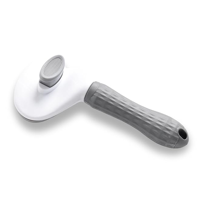 PSPS Pet Deshedding Brush, Self-Cleaning Slicker Brush for Dogs and Cats, Grooming Tool
