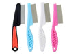 4-Pack Flea Comb for Dogs & Cats - Fine Tooth Stainless Steel Grooming Comb with Anti-Slip Rubber Handle, Removes Fleas, Tangles & Tear Stains (Black, Blue, White & Pink)
