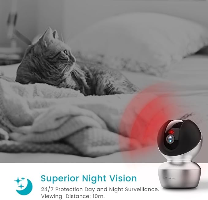 VIMTAG 3.5K/6MP Indoor Camera for Home, QHD Pet Camera with Phone App, Dog Cam with Speaker, IR Night Vision, Free AI Detection, 2-Way Audio, Motion Tracking, Support 128GB Card(Not Included)