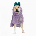 DERPYCHAPPY Premium Dog Towel Robe & Dog Bathrobe for Drying Dogs Made in Korea | Super Absorbent Quick & Adjustable Microfiber Bath Towel for Cats & Puppy Robes After Bath | Drying Coat (Lavender, L)