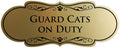 Designer Paws, Guard Cats on Duty (Brushed Gold) - Small
