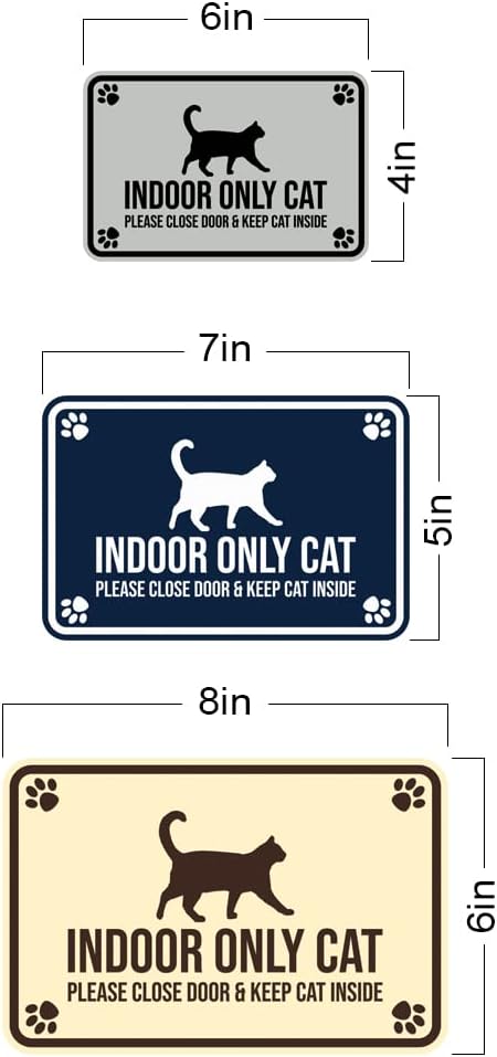 Framed Paws Indoor Cat Sign, Please Close Door & Keep Cat Inside by Motto Lita