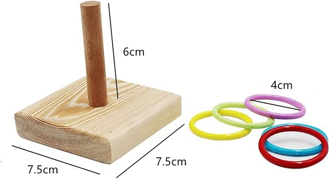 Parrot Intelligence Training Toy, Colorful Stackable Rings Interactive Bird Toy for Most Pet Birds