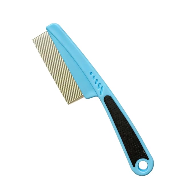 KEAIYYJ- Flea Comb for Cats Dogs Pet Tick Brush Fine Tooth (Black/Blue)