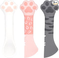 TOYMIS 3pcs Dog Cat Food Spoons, Adorable Cat Paw Food Can Spoons Silicone Can Opener Multifunctional Pet Spatula Scoop Suitable for Pet Supplies (3 Colors)