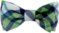 Huxley & Kent Pet Bow Tie for Dogs & Cats - Adjustable Hook & Loop Collar Accessory - Cute & Comfortable for Holidays & Celebrations - Lime Madras, Extra-Large