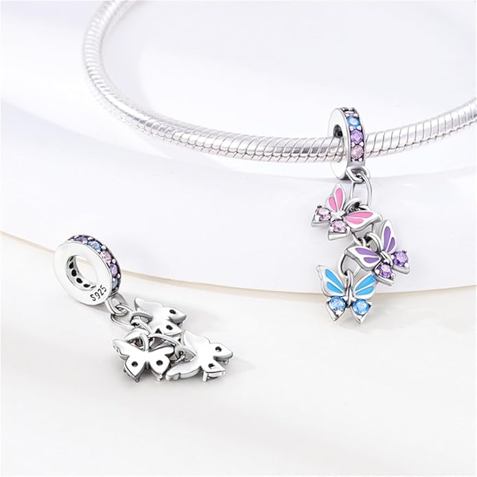 925 Sterling Silver Charm For Bracelets Animals Pets Insects Butterflie Cat Dog Charms Bead For Women Jewelry Gifts