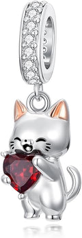 SIMONLY Animal Charms for Bracelets 925 Sterling Silver Highland Cow/Axolotl/Dragon/Dog/Cat Charms Animal Beads for Jewelry Making for Women Christmas Mothers Day Gifts