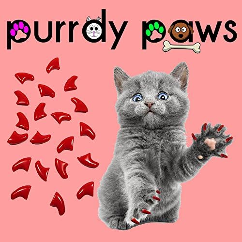 40 Pack Soft Nail Caps for Cat Claws RED Medium