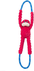 ZippyPaws RopeTugz - Durable Dog Pull Rope Toy, Interactive Tug of War for Large, Medium, & Small Dogs, Squeaky Pet Products to Keep Them Busy, Made with Heavy Duty Climbing Rope - Red Monkey