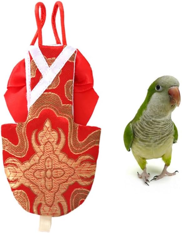 ERINGOGO Parrot Diaper Lightweight Bird Pant with Bowknot for Cockatiel Parakeet Pigeon Pet Flying Suit Clothes Easy to Wear and Clean 6.69X2.75In