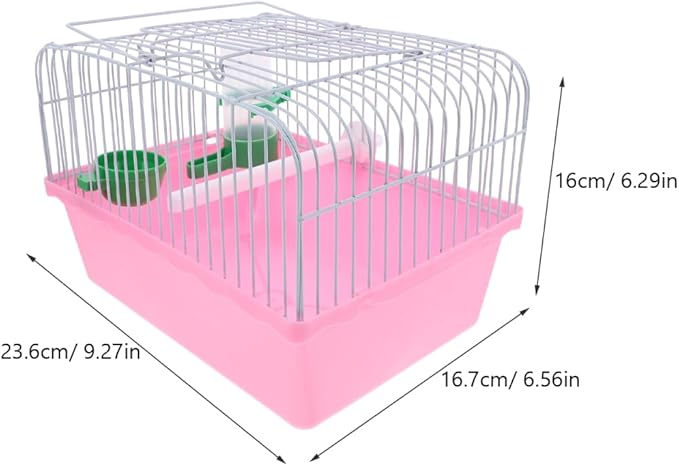 Toddmomy Portable Bird Travel Cage for Small Birds Parrots Lovebirds with Perch Food Box Water Dispenser 9.29X6.57X9.29 Inches