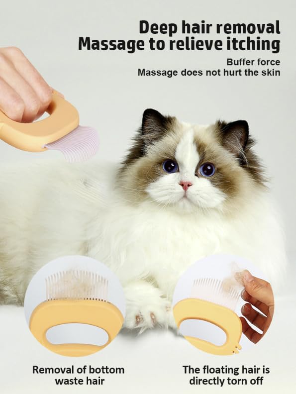 TopMed ETS Soft Deshedding Brush Proven Grooming Tools For Dogs Cats and Other Animals Removal Massaging Shell Comb Grooming and Shedding Matted Fur Remover (ORANGE)