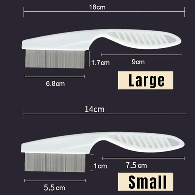 Multifunctional Pet Hair Comb, 2023 New Magic Pet Comb Dog Combs for Grooming, Stain Tear Removal Comb Stainless Steel Fine-Tooth Grooming Massage Comb for Dog Cat (2 Pair, White)