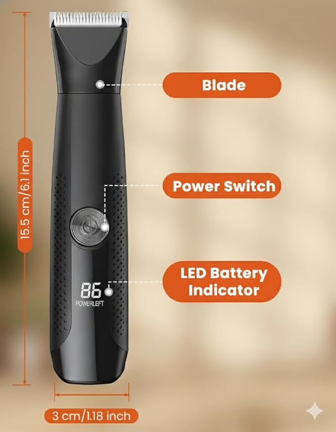 Dog Clippers Grooming Kit Cordless Hair Clipper Rechargeable Paw Trimmer Quiet Nail Grinder Shaver for Cats Dogs Pets