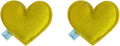 Catnip Toy – Heart Shape, Organic Catnip, 100% Wool Felt, Grown & Made in The USA - Yellow, 2 Pack