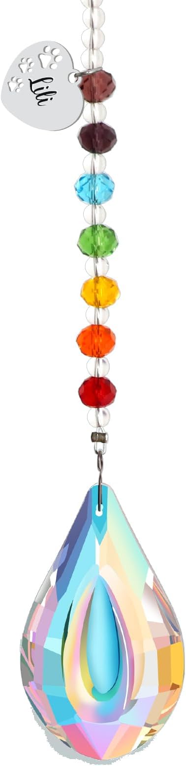 free-space Rainbow Bridge Pets Personalized Crystal Light Catcher Cat/Dog Keepsake Pet Loss Sympathy Gift (Water Drop 2)